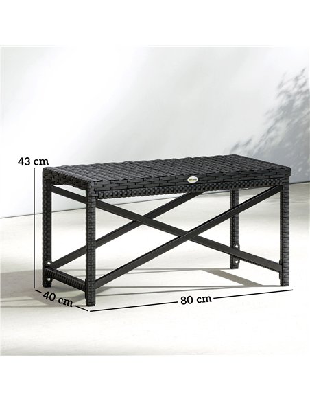 Outsunny Outdoor Coffee Table Side Table with X-Shape Frame for Patio, Balcony, Black - pic 199476 | FastDaddyshop