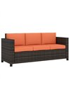 Outsunny 3-Seater Weather Resistant Outdoor Garden Rattan Sofa Orange