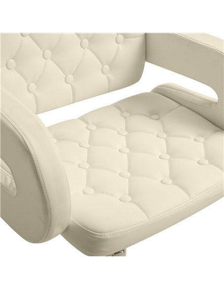 HOMCOM Upholstered Swivel Bar Stool, Set of 2 Height Adjustable Barstool with Back, Armrest, Footrest for Kitchen, White - pic 199724 | FastDaddyshop