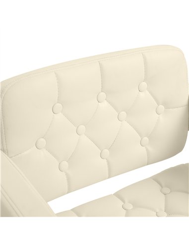 HOMCOM Upholstered Swivel Bar Stool, Set of 2 Height Adjustable Barstool with Back, Armrest, Footrest for Kitchen, White