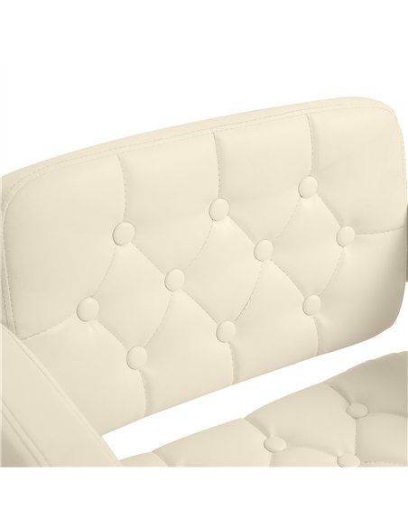 HOMCOM Upholstered Swivel Bar Stool, Set of 2 Height Adjustable Barstool with Back, Armrest, Footrest for Kitchen, White - pic 199725 | FastDaddyshop