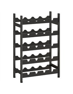 HOMCOM Wine Rack Freestanding Industrial Liquor Cabinet 5-Tier 20 Bottles Bar Stand with Adjustable Feet, Black