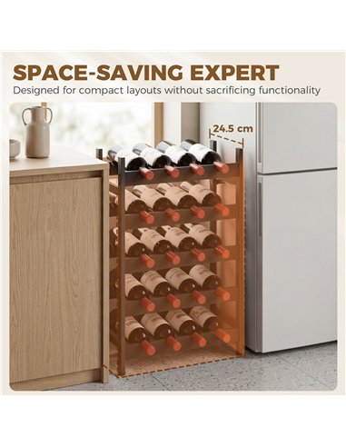 HOMCOM Wine Rack Freestanding Industrial Liquor Cabinet 5-Tier 20 Bottles Bar Stand with Adjustable Feet, Black