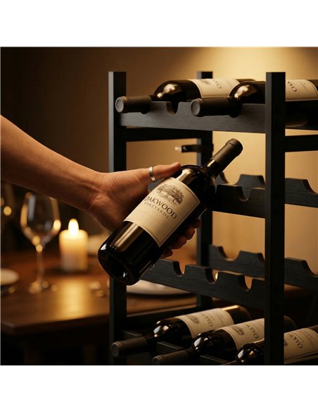 HOMCOM Wine Rack Freestanding Industrial Liquor Cabinet 5-Tier 20 Bottles Bar Stand with Adjustable Feet, Black - pic 199752 | FastDaddyshop