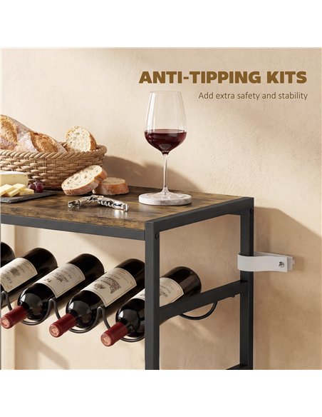 HOMCOM 30 Bottles Wine Rack, 6 Tier Free Standing Wine Storage Holder with Wood Effect Tabletop, Rustic Brown - pic 199759 | FastDaddyshop