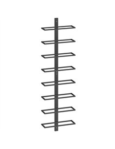 HOMCOM Wall Mounted Wine Rack, 8 Tier Metal Wine Display Rack, Storage Holder for Kitchen, Black