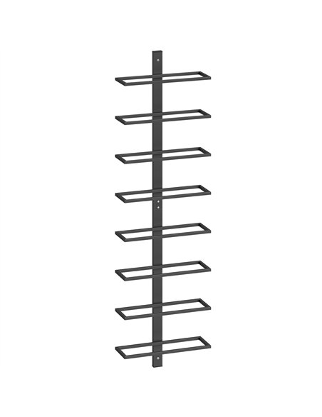 HOMCOM Wall Mounted Wine Rack, 8 Tier Metal Wine Display Rack, Storage Holder for Kitchen, Black - pic 199798 | FastDaddyshop