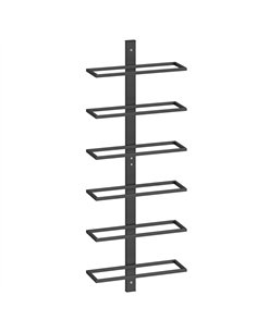 HOMCOM Wall Mounted Wine Rack, 6 Tier Metal Wine Display Rack, Storage Holder for Kitchen, Black