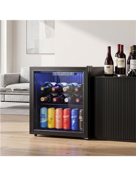 HOMCOM 50L Drinks Fridge, 48 Can Under Counter Freestanding Beer Fridge with LED Light - pic 199823 | FastDaddyshop