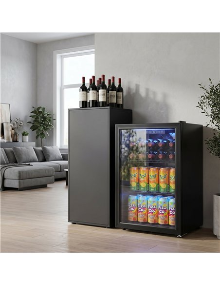 HOMCOM 70L Drinks Fridge, 70 Can Under Counter Freestanding Beer Fridge with LED Light - pic 199832 | FastDaddyshop