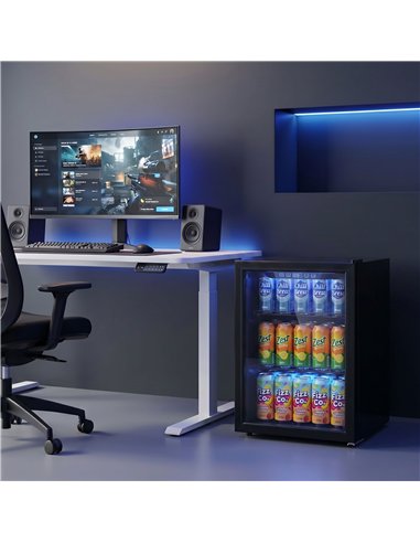 HOMCOM 70L Drinks Fridge, 70 Can Under Counter Freestanding Beer Fridge with LED Light