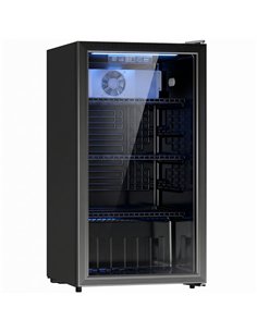 HOMCOM 90L Drinks Fridge, 139 Can Under Counter Freestanding Beer Fridge with LED Light