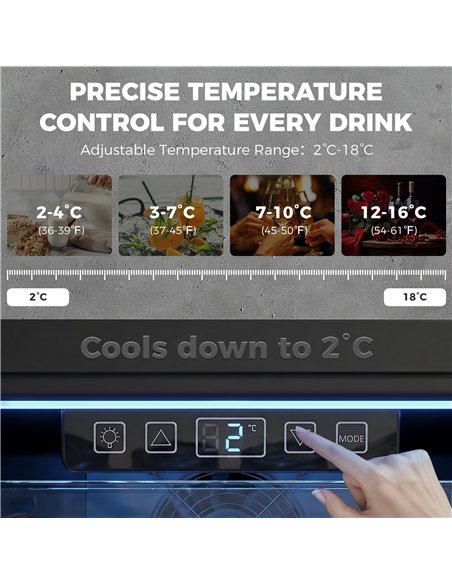 HOMCOM 90L Drinks Fridge, 139 Can Under Counter Freestanding Beer Fridge with LED Light - pic 199838 | FastDaddyshop