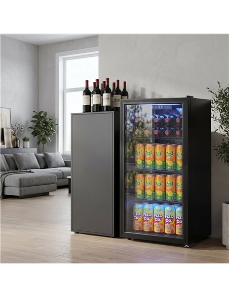 HOMCOM 90L Drinks Fridge, 139 Can Under Counter Freestanding Beer Fridge with LED Light - pic 199841 | FastDaddyshop