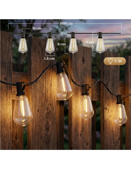 HOMCOM Curtain Lights Connectable Fairy Curtain Lights Plug-in IP44 Waterproof/18 m/Warm White - pic 199845 | FastDaddyshop