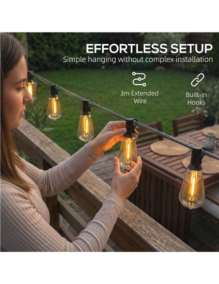 HOMCOM Curtain Lights Connectable Fairy Curtain Lights Plug-in IP44 Waterproof/18 m/Warm White - pic 199847 | FastDaddyshop