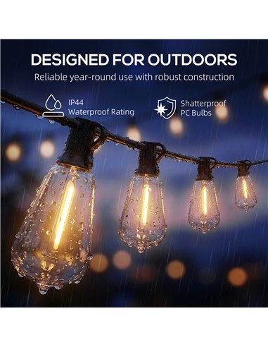 HOMCOM Curtain Lights Connectable Fairy Curtain Lights Plug-in IP44 Waterproof/18 m/Warm White