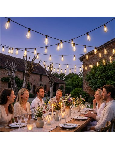 HOMCOM Curtain Lights Connectable Fairy Curtain Lights Plug-in IP44 Waterproof/18 m/Warm White