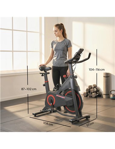 SPORTNOW Exercise Bike, Stationary Bike with Adjustable Magnetic Resistance, Indoor Cycling Equipment with LCD Display