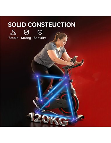 SPORTNOW Exercise Bike, Stationary Bike with Adjustable Magnetic Resistance, Indoor Cycling Equipment with LCD Display