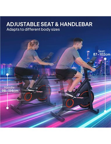 SPORTNOW Exercise Bike, Stationary Bike with Adjustable Magnetic Resistance, Indoor Cycling Equipment with LCD Display