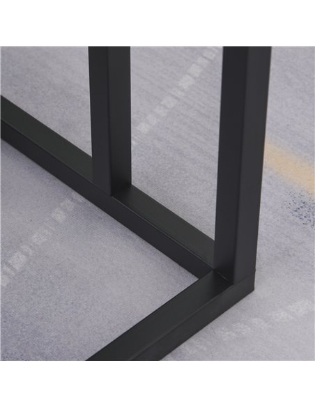 HOMCOM C Shape Side Table Marble-Effect Top with Metal Frame, Black - pic 19987 | FastDaddyshop