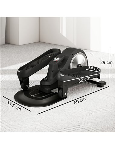 SPORTNOW Under Desk Elliptical Machine with LCD Monitor, 8 Adjustable Magnetic Resistances for 2-in-1 Seat & Stand Up Exercise