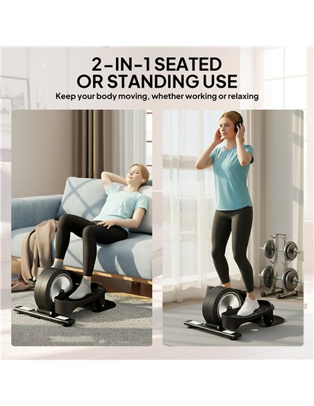 SPORTNOW Under Desk Elliptical Machine with LCD Monitor, 8 Adjustable Magnetic Resistances for 2-in-1 Seat & Stand Up Exercise - pic 199873 | FastDaddyshop