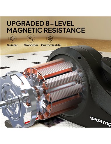 SPORTNOW Under Desk Elliptical Machine with LCD Monitor, 8 Adjustable Magnetic Resistances for 2-in-1 Seat & Stand Up Exercise