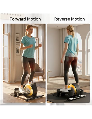 SPORTNOW Under Desk Elliptical Machine with LCD Monitor, 8 Adjustable Magnetic Resistances for 2-in-1 Seat & Stand Up Exercise
