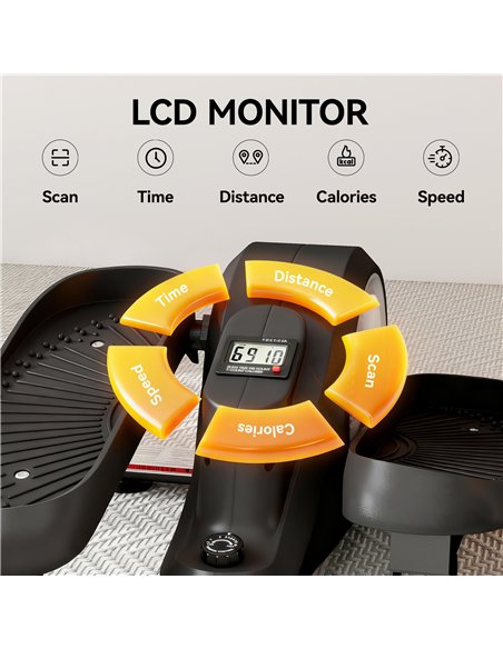 SPORTNOW Under Desk Elliptical Machine with LCD Monitor, 8 Adjustable Magnetic Resistances for 2-in-1 Seat & Stand Up Exercise - pic 199876 | FastDaddyshop