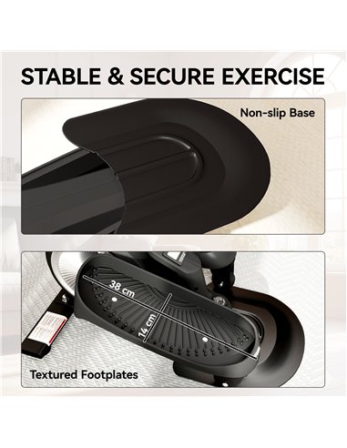 SPORTNOW Under Desk Elliptical Machine with LCD Monitor, 8 Adjustable Magnetic Resistances for 2-in-1 Seat & Stand Up Exercise