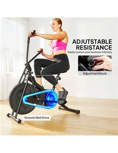 SPORTNOW Exercise Bike with Adjustable Seat, LCD Display for Home Gym