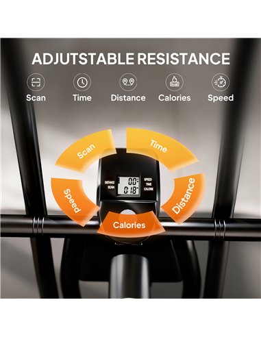 SPORTNOW Exercise Bike with Adjustable Seat, LCD Display for Home Gym