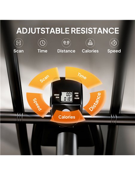 SPORTNOW Exercise Bike with Adjustable Seat, LCD Display for Home Gym - pic 199902 | FastDaddyshop