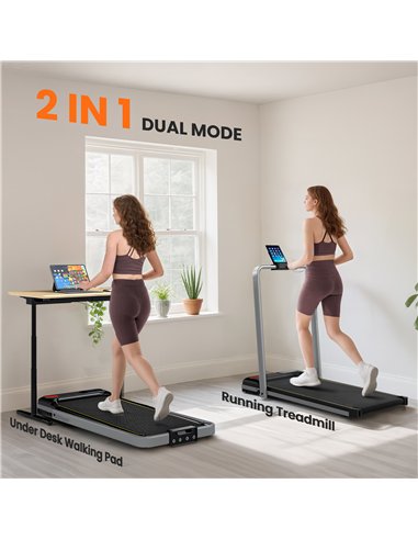 SPORTNOW Folding Walking Treadmill, Under Desk Walking Pad with Incline, Silver Tone