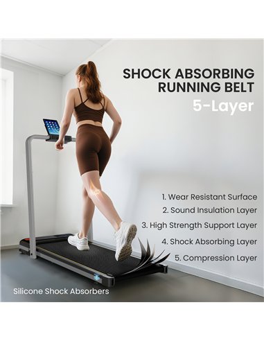 SPORTNOW Folding Walking Treadmill, Under Desk Walking Pad with Incline, Silver Tone