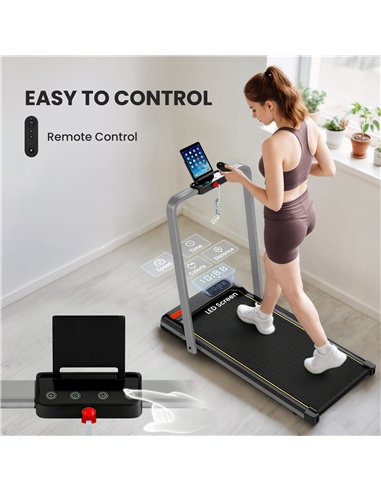 SPORTNOW Folding Walking Treadmill, Under Desk Walking Pad with Incline, Silver Tone