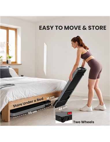 SPORTNOW Folding Walking Treadmill, Under Desk Walking Pad with Incline, Silver Tone