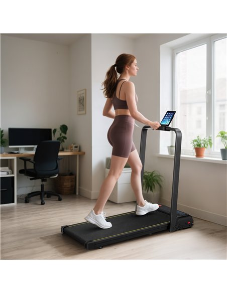 SPORTNOW Folding Treadmill Walking Pad, 2HP Portable Under Desk Treadmill with Handle, Running Jogging Walking Machine - pic 199916 | FastDaddyshop