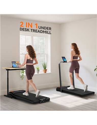 SPORTNOW Folding Treadmill Walking Pad, 2HP Portable Under Desk Treadmill with Handle, Running Jogging Walking Machine