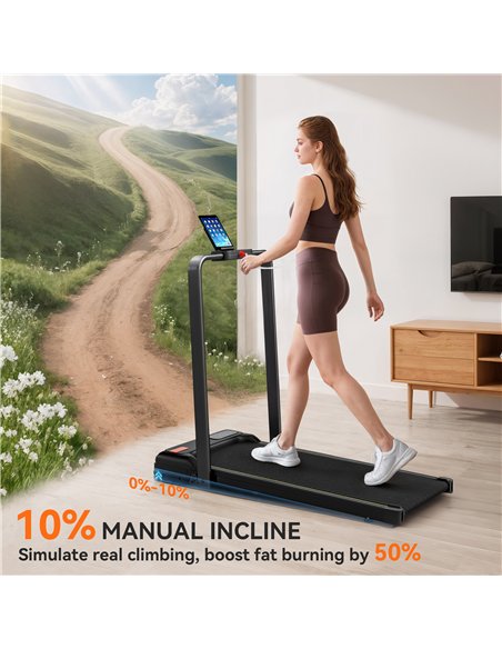 SPORTNOW Folding Treadmill Walking Pad, 2HP Portable Under Desk Treadmill with Handle, Running Jogging Walking Machine - pic 199919 | FastDaddyshop
