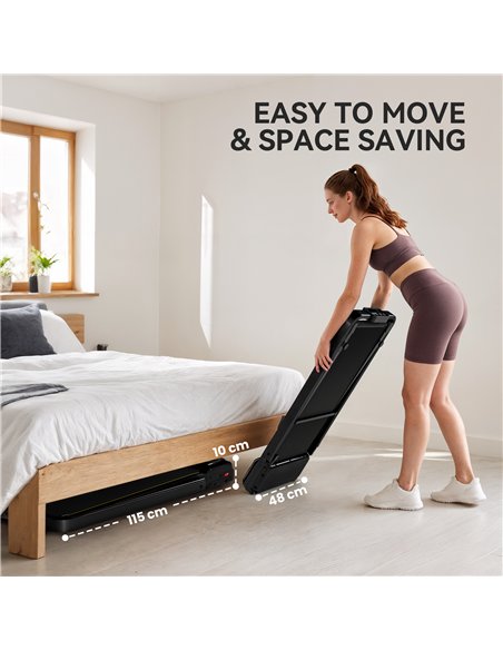 SPORTNOW Folding Treadmill Walking Pad, 2HP Portable Under Desk Treadmill with Handle, Running Jogging Walking Machine - pic 199923 | FastDaddyshop