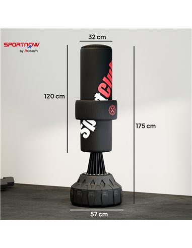 SPORTNOW 175cm Heavy Boxing Bag with Stand and Suction Cup Base