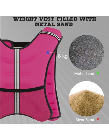 HOMCOM 8KG Weighted Vest, Running Weight Vest with Adjustable Strap, Convenient Pocket and Reflective Strips for Men and Women