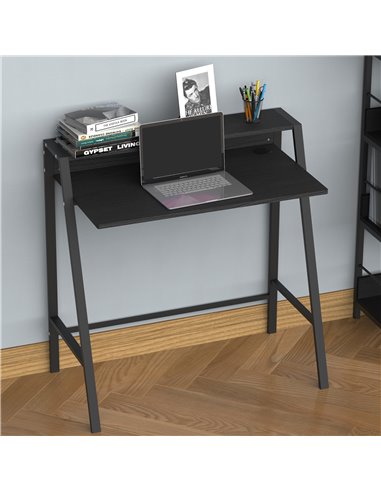 HOMCOM Writing Desk Computer Table Home Office PC Laptop Workstation Storage Shelf Color Black
