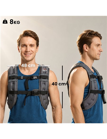HOMCOM 8KG Weighted Vest, Running Weight Vest with Adjustable Strap, Convenient Pocket and Reflective Strips for Men and Women - pic 199972 | FastDaddyshop