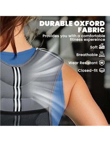 HOMCOM 8KG Weighted Vest, Running Weight Vest with Adjustable Strap, Convenient Pocket and Reflective Strips for Men and Women