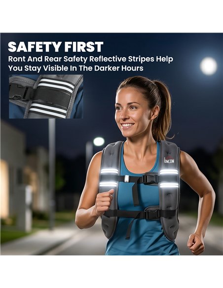 HOMCOM 8KG Weighted Vest, Running Weight Vest with Adjustable Strap, Convenient Pocket and Reflective Strips for Men and Women - pic 199976 | FastDaddyshop