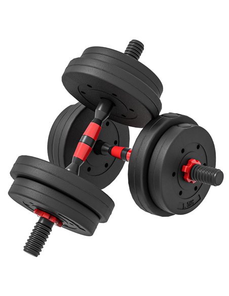 HOMCOM 15kg 2 in 1 Adjustable Dumbbells Weight Set, Dumbbell Hand Weight Barbell for Weight Training, Black - pic 199979 | FastDaddyshop